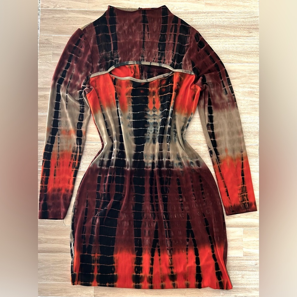 Fashion Nova Tie-Dye Long Sleeve Bodycon Dress - Picture 3 of 8